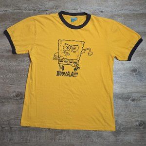 2002 Spongebob Squarepants Vintage Ringer Tee sz XL booyaa y2k Nickelodeon